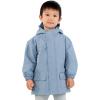 JAN & JUL Waterproof Fleece Lined Rain Jacket, Raincoat for Kids(Fleece-lined: Dusty Blue)