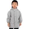 JAN & JUL Waterproof Fleece Lined Rain Jacket, Raincoat for Kids(Fleece-lined: Greystone)