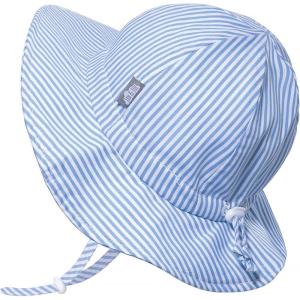 JAN & JUL Adjustable Cotton Floppy Sun Hat with 50+ UPF Protection for Boys(Blue Stripes)