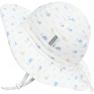 JAN & JUL Adjustable Cotton Floppy Sun Hat with 50+ UPF Protection for Boys(Whale Tales)