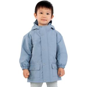 JAN & JUL Waterproof Fleece Lined Rain Jacket, Raincoat for Kids(Fleece-lined: Dusty Blue)