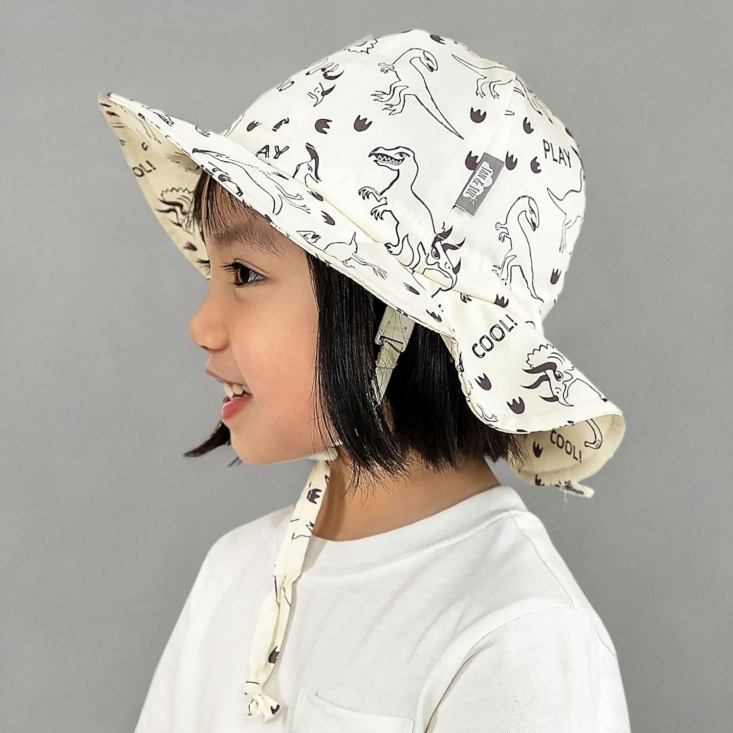 image:imageJAN amp JUL 50 UPF Cotton Sun Hat with Wide Brim for Toddler GirlsDino Play