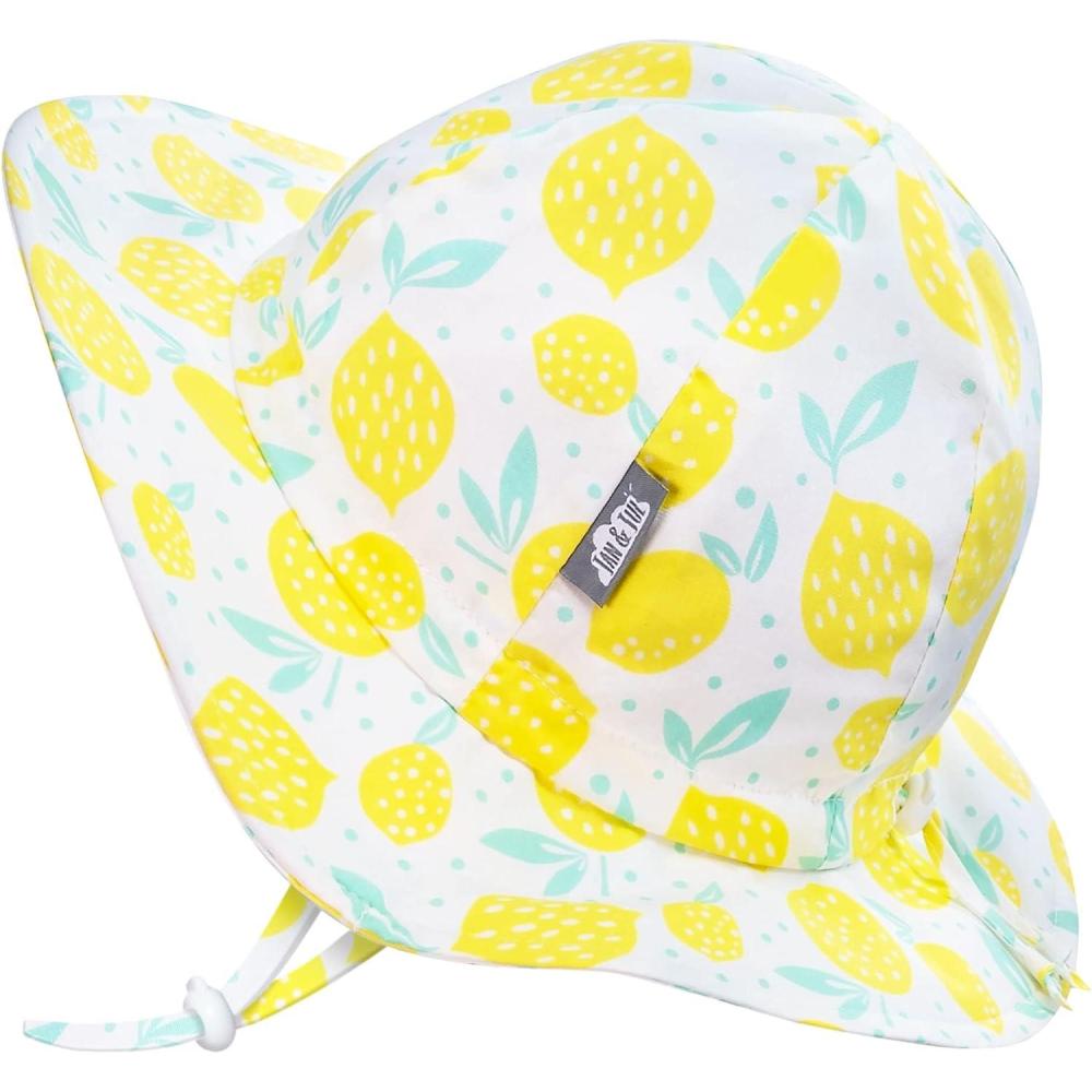 image:imageJAN amp JUL 50 UPF Cotton Sun Hat with Wide Brim for Toddler GirlsLemon Fresh