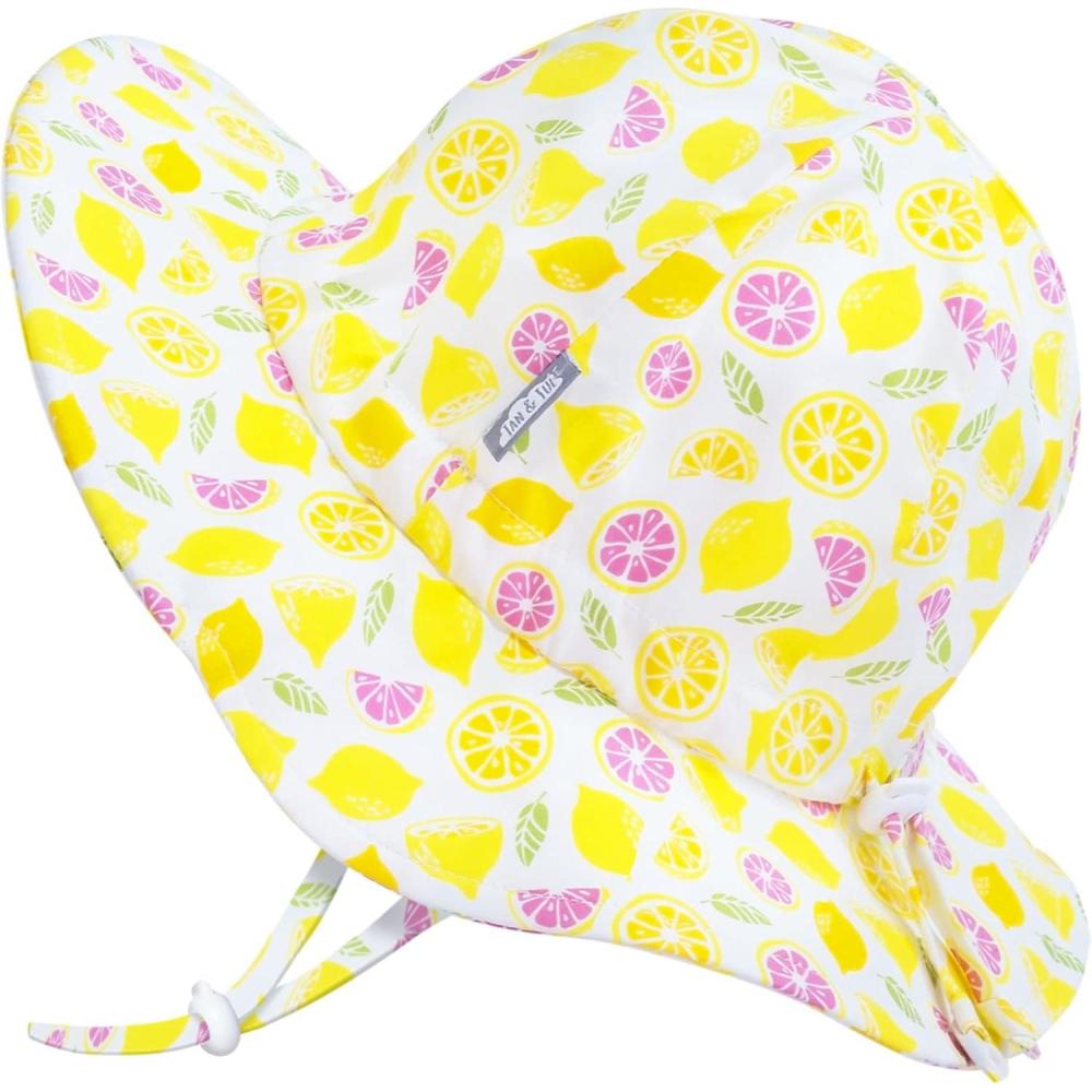 image:imageJAN amp JUL 50 UPF Cotton Sun Hat with Wide Brim for Toddler GirlsLemons