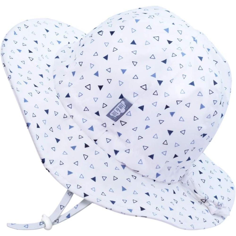image:imageJAN amp JUL 50 UPF Cotton Sun Hat with Wide Brim for Toddler GirlsTriangles