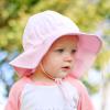 JAN & JUL 50+ UPF Cotton Sun Hat with Wide Brim for Toddler Girls(Pink)