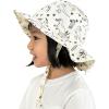 JAN & JUL 50+ UPF Cotton Sun Hat with Wide Brim for Toddler Girls(Triangles)