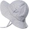 JAN & JUL 50+ UPF Cotton Sun Hat with Wide Brim for Toddler Girls(Grey Herringbone)