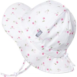JAN & JUL 50+ UPF Cotton Sun Hat with Wide Brim for Toddler Girls(Cherries)