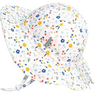 JAN & JUL 50+ UPF Cotton Sun Hat with Wide Brim for Toddler Girls(Meadow Flowers)