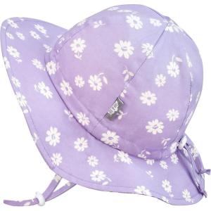 JAN & JUL 50+ UPF Cotton Sun Hat with Wide Brim for Toddler Girls(Purple Daisy)