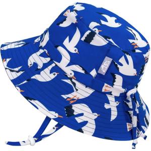 JAN & JUL Grow-with-Me Cotton Bucket Sun-Hat for Baby and Kids(Seagull)