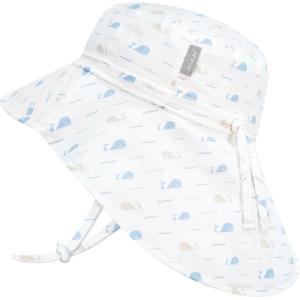 JAN & JUL Kids’ Adjustable Cotton Xplorer Sun Hat 50+ UPF(Whale Tales)