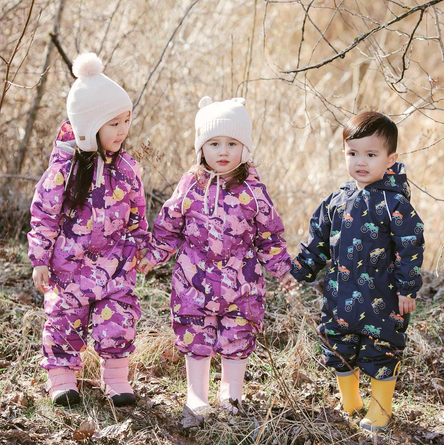 image:imageJAN amp JUL Waterproof Rain Suit Windproof Coveralls for Toddlers and KidsThinliner Big Trucks