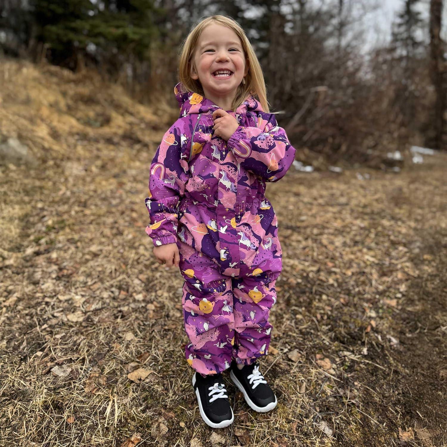 image:imageJAN amp JUL Waterproof Rain Suit Windproof Coveralls for Toddlers and KidsThinliner Purple Dream