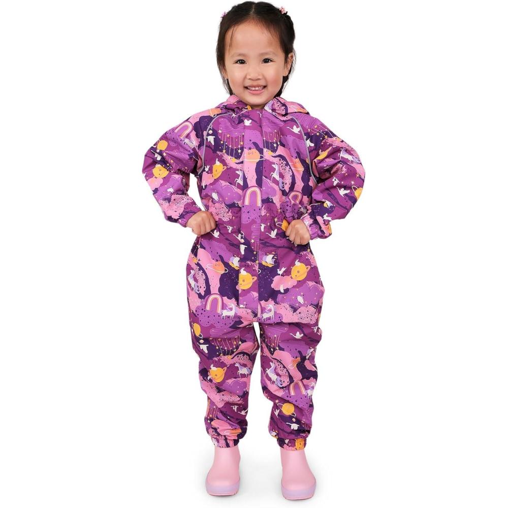 image:imageJAN amp JUL Waterproof Rain Suit Windproof Coveralls for Toddlers and KidsThinliner Purple Dream