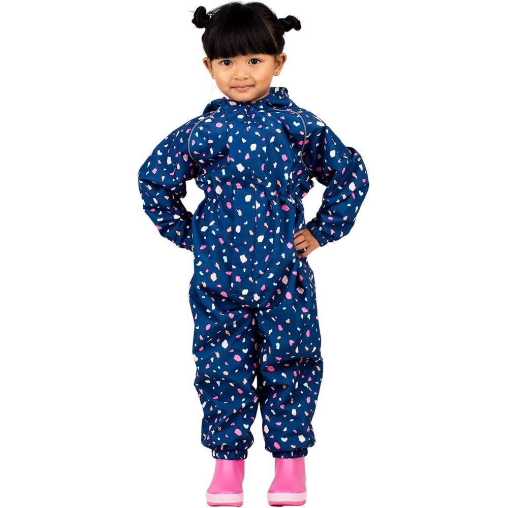 image:imageJAN amp JUL Waterproof Rain Suit Windproof Coveralls for Toddlers and KidsThinliner Terrazzo