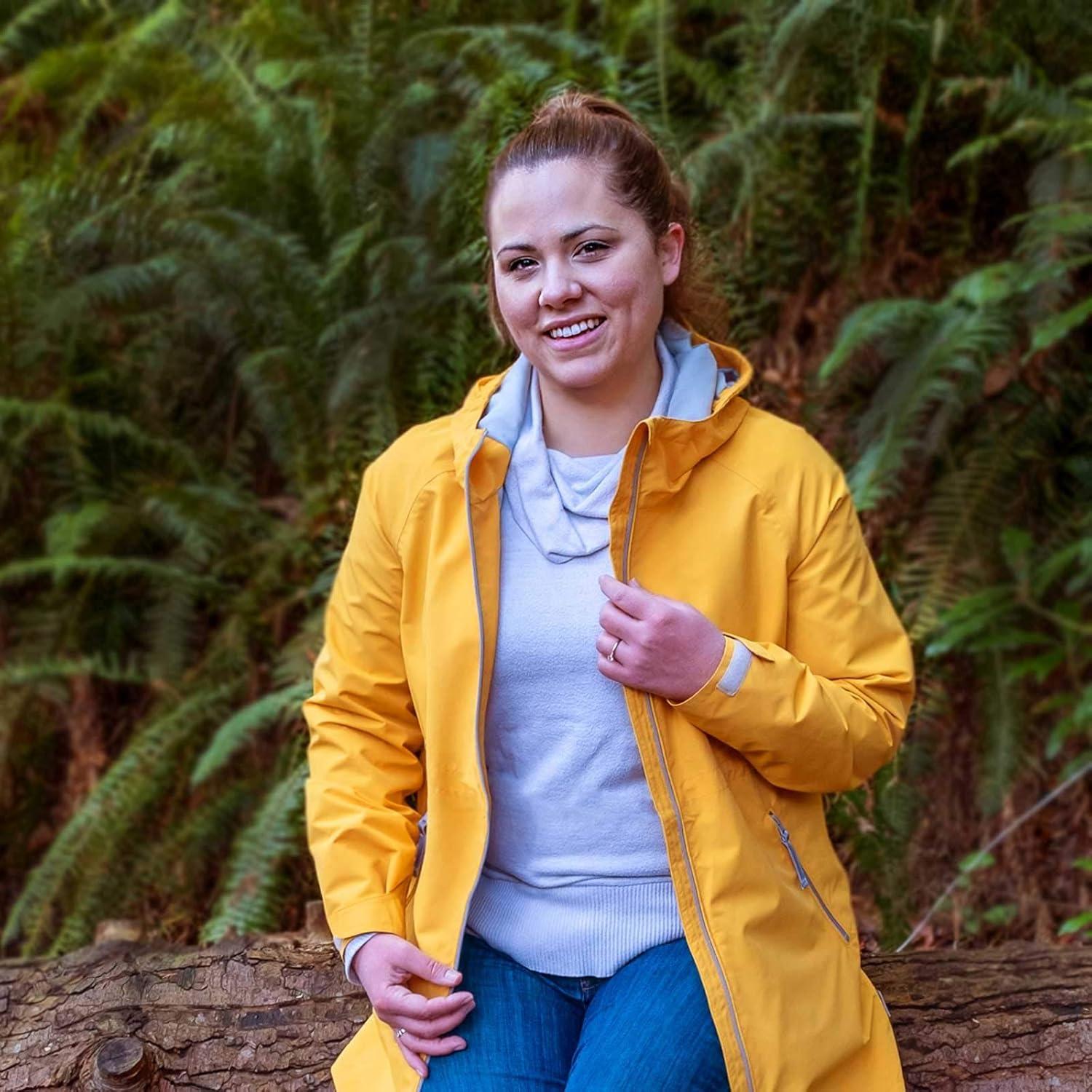 image:imageJAN amp JUL Womens Pacific Rain Jacket Waterproof ThighLength CoatYellow