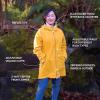 JAN & JUL Women’s Pacific Rain Jacket, Waterproof Thigh-Length Coat(Black)
