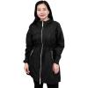 JAN & JUL Women’s Pacific Rain Jacket, Waterproof Thigh-Length Coat(Black)