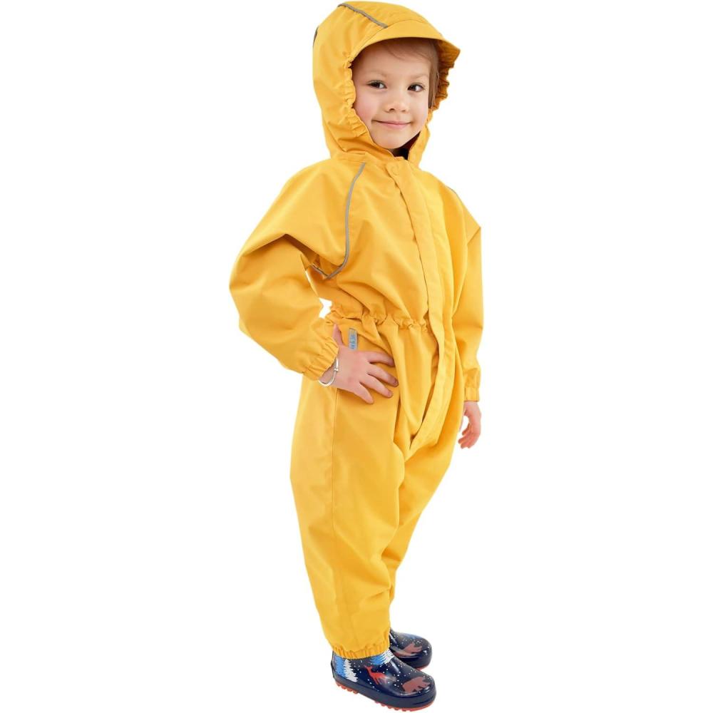 image:imageJAN amp JUL Waterproof Fleece Lined Rain Suit Coveralls for Toddlers and KidsCozydry Yellow