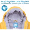 JAN & JUL Waterproof Fleece Lined Rain Suit, Coveralls for Toddlers and Kids(Cozy-dry: Yellow)