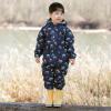 JAN & JUL Waterproof Fleece Lined Rain Suit, Coveralls for Toddlers and Kids(Fleece-lined: Big Trucks)