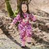 JAN & JUL Waterproof Fleece Lined Rain Suit, Coveralls for Toddlers and Kids(Fleece-lined: Purple Dream)