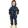 JAN & JUL Waterproof Fleece Lined Rain Suit, Coveralls for Toddlers and Kids(Fleece-lined: Big Trucks)