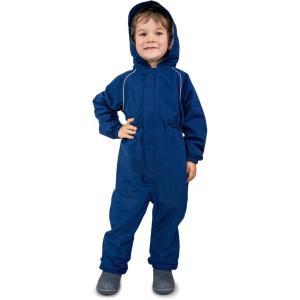 JAN & JUL Waterproof Fleece Lined Rain Suit, Coveralls for Toddlers and Kids(Fleece-lined: Nebula Blue)