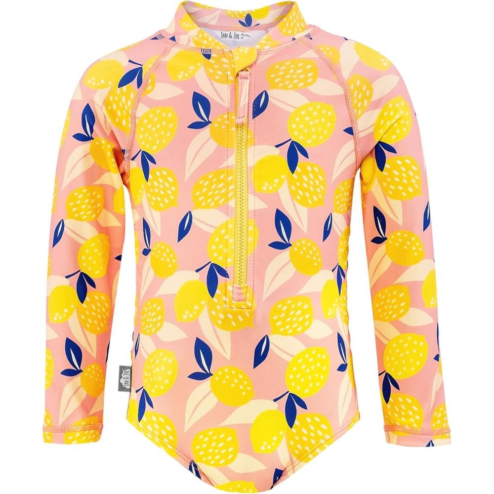 image:imageJAN amp JUL Long Sleeve 1pc Girls UV SwimSuit Rash Guard Baby Toddler KidsSummer Citrus