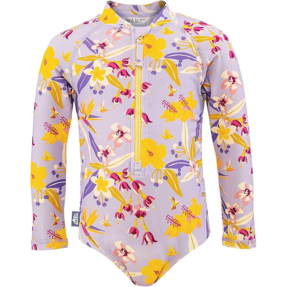image:imageJAN amp JUL Long Sleeve 1pc Girls UV SwimSuit Rash Guard Baby Toddler KidsTropical Bloom