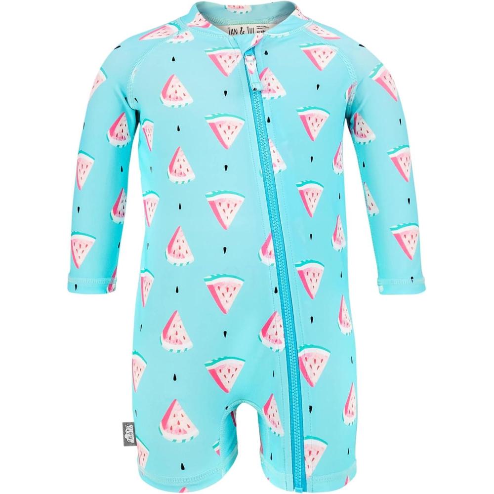 image:imageJAN amp JUL Long Sleeve 1pc UV Jumpsuit Rash Guard Baby ToddlerWatermelon