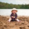 JAN & JUL Long Sleeve 1-pc UV Jumpsuit Rash Guard (Baby, Toddler)(Strawberry)