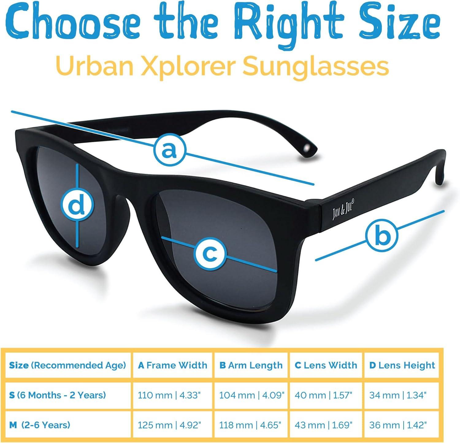 image:imageJAN amp JUL Baby Toddler Kids Flexible UV400 Polarized Sunglasses with Strap for Girls BoysBlack
