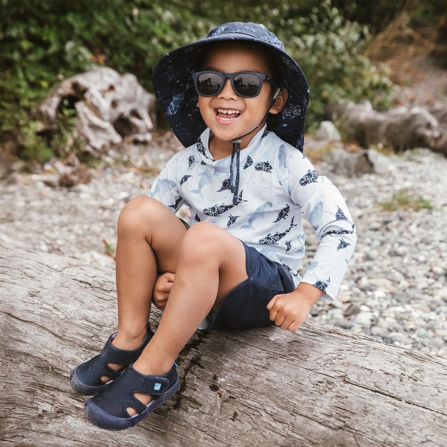image:imageJAN amp JUL Baby Toddler Kids Flexible UV400 Polarized Sunglasses with Strap for Girls BoysDark Navy