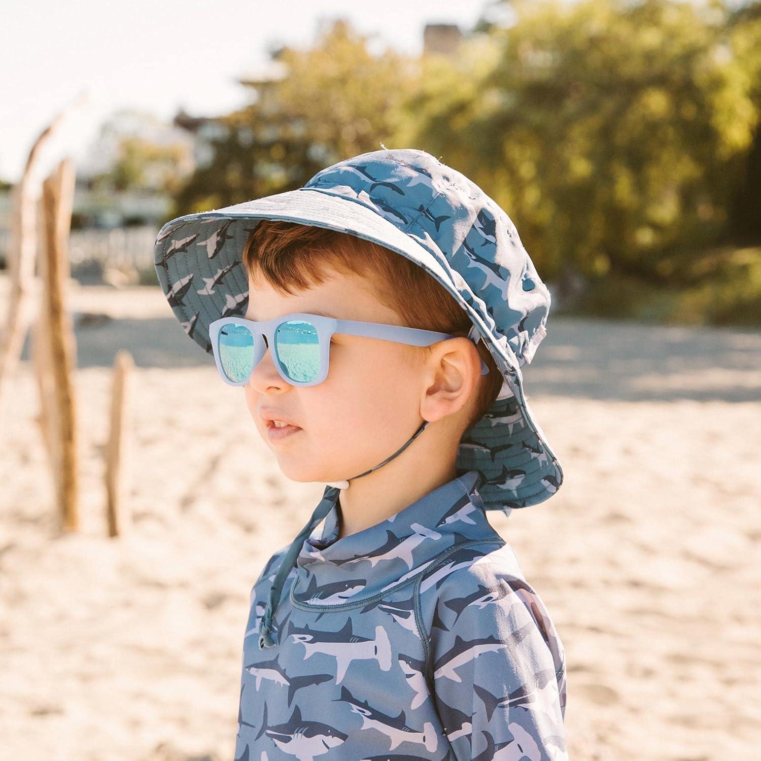 image:imageJAN amp JUL Baby Toddler Kids Flexible UV400 Polarized Sunglasses with Strap for Girls BoysFrosty Blue Aurora