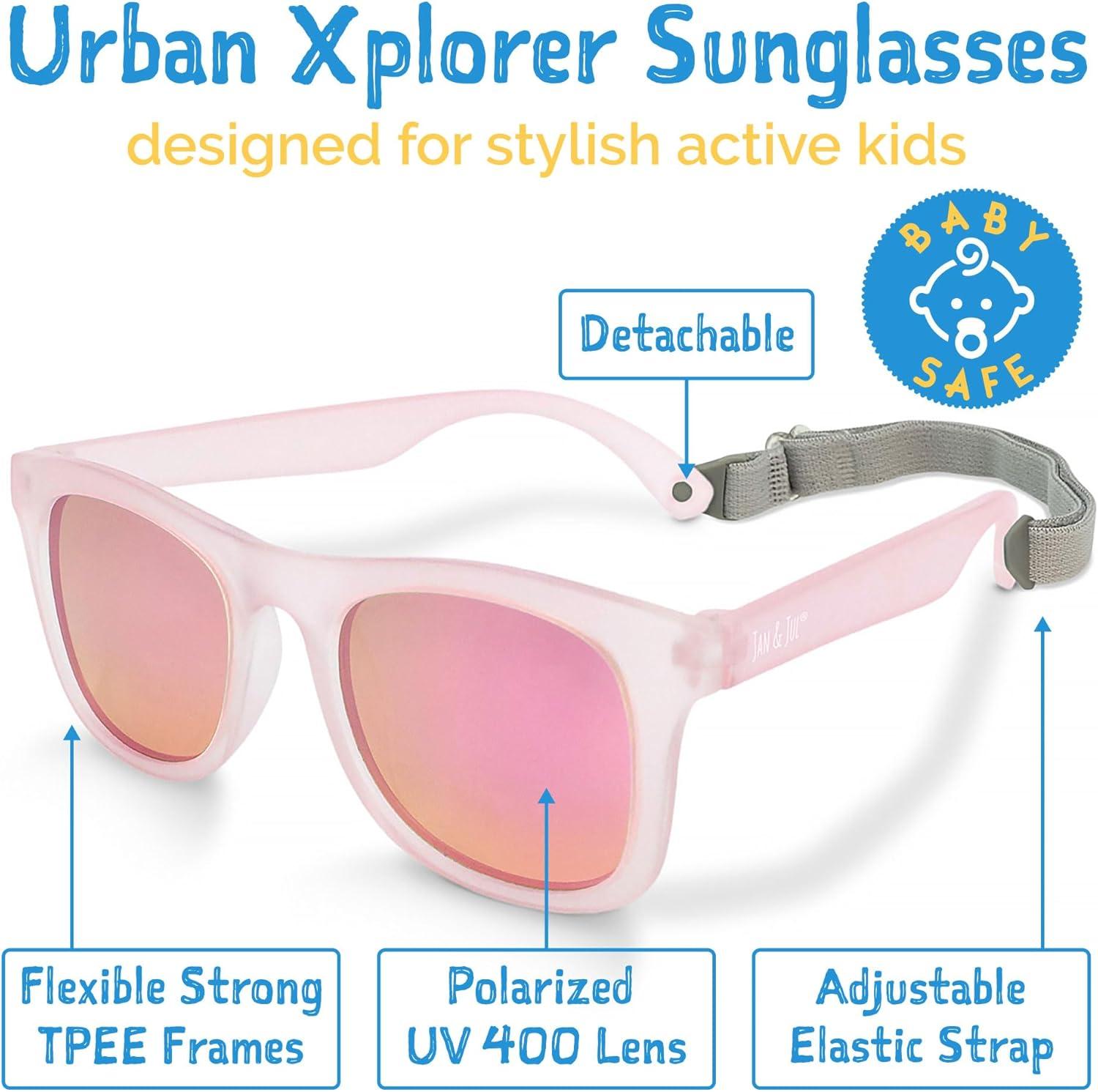 image:imageJAN amp JUL Baby Toddler Kids Flexible UV400 Polarized Sunglasses with Strap for Girls BoysFrosty Lavender