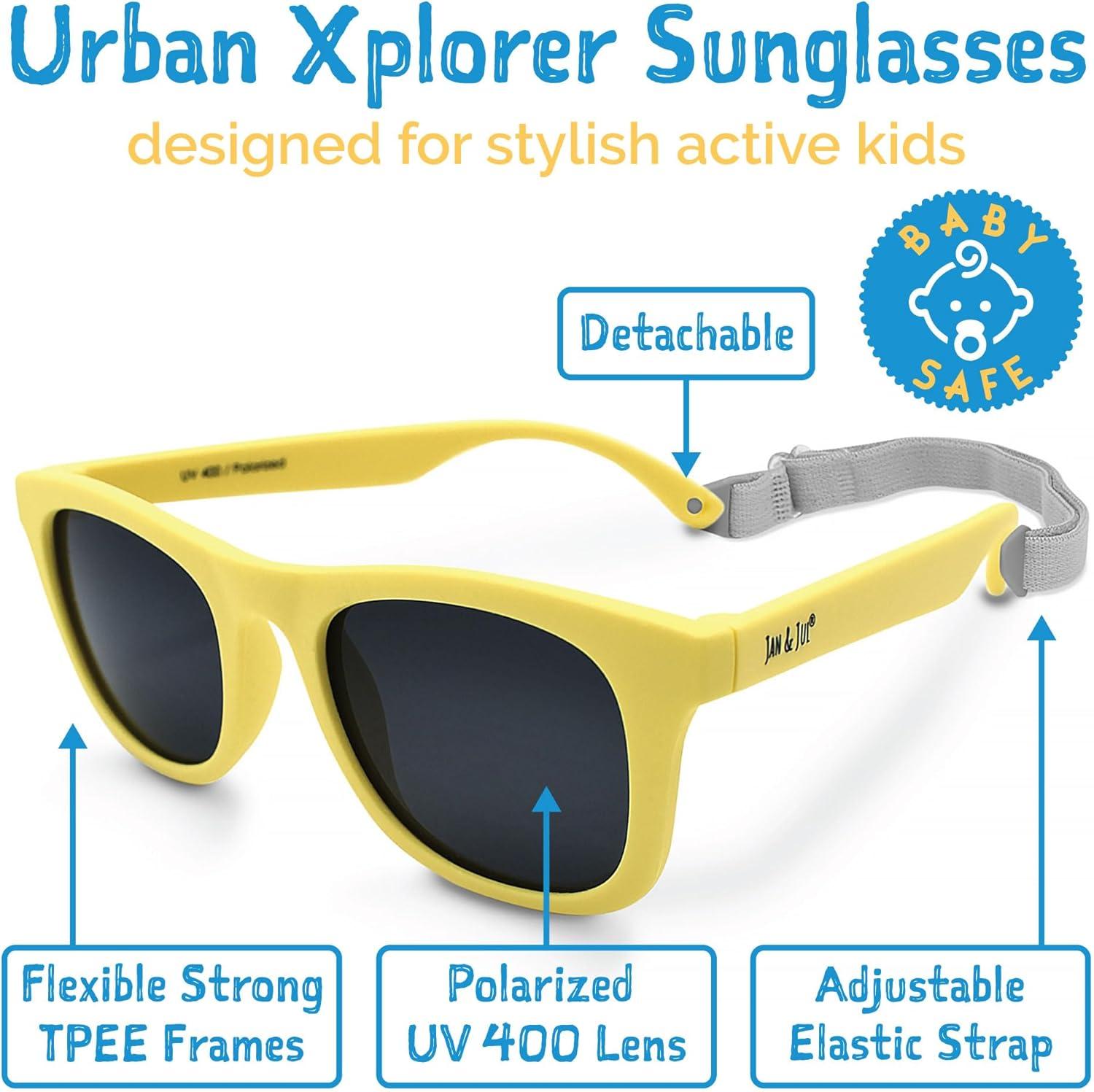 image:imageJAN amp JUL Baby Toddler Kids Flexible UV400 Polarized Sunglasses with Strap for Girls BoysLemonade