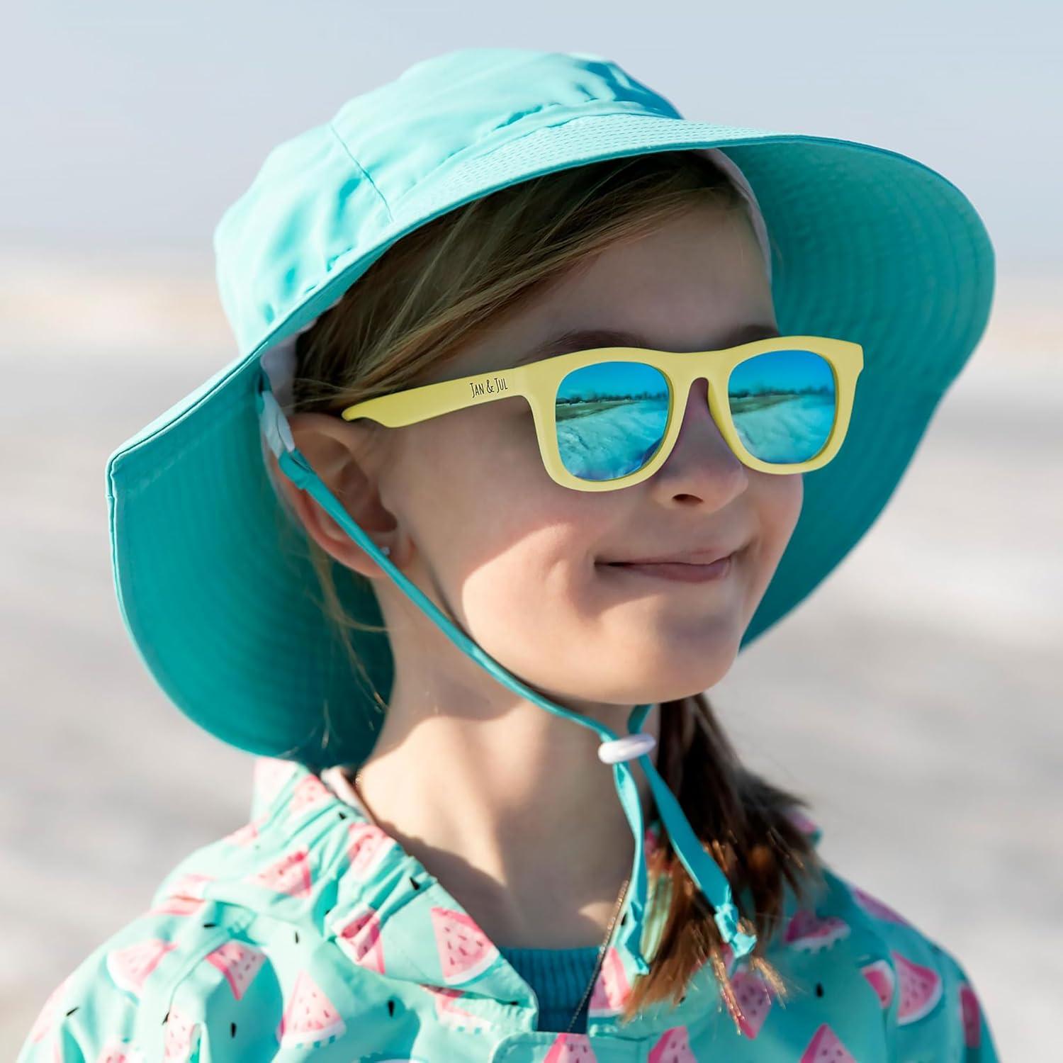 image:imageJAN amp JUL Baby Toddler Kids Flexible UV400 Polarized Sunglasses with Strap for Girls BoysLemonade Aurora