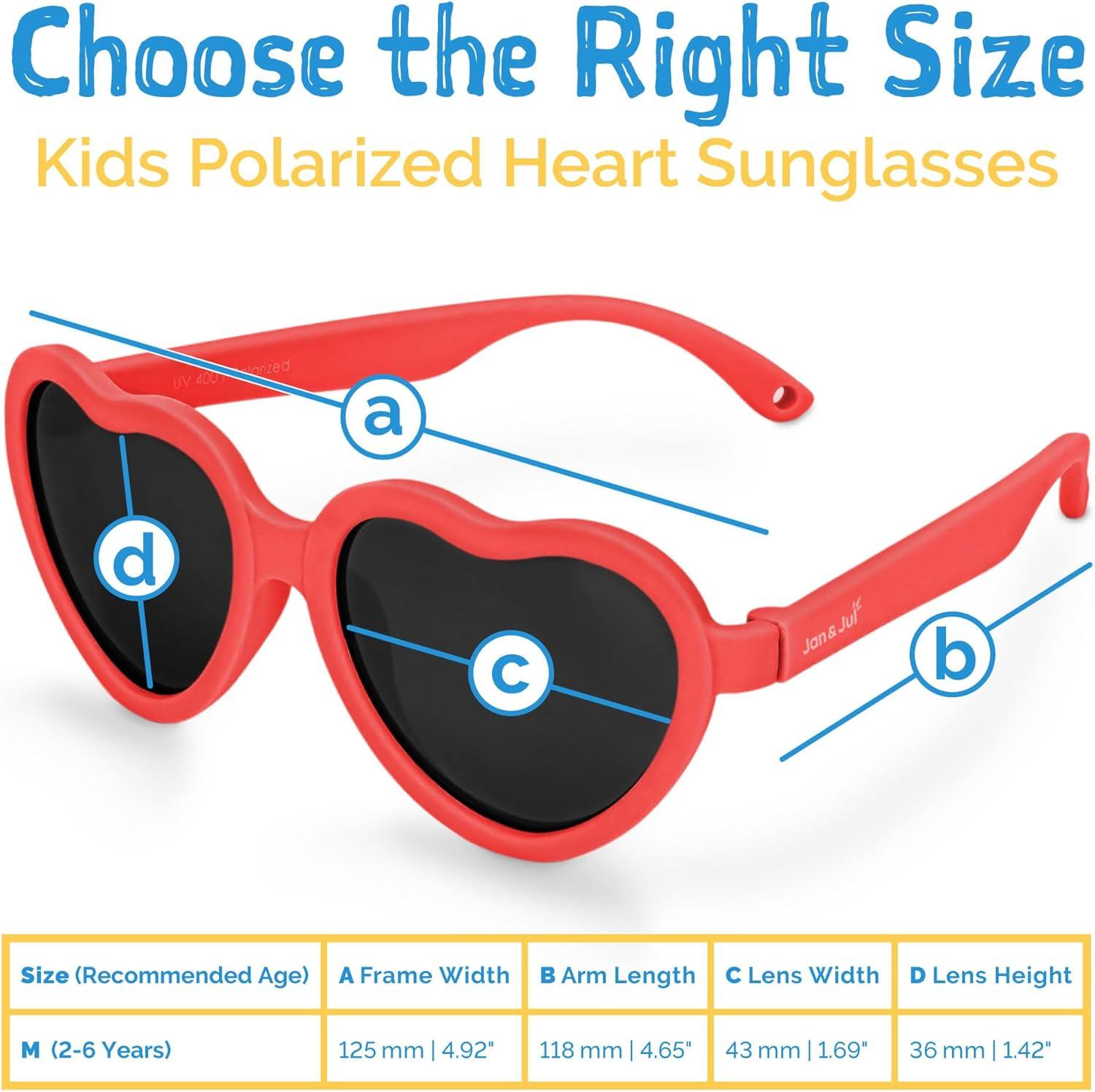 image:imageJAN amp JUL Baby Toddler Kids Flexible UV400 Polarized Sunglasses with Strap for Girls BoysNautical Red Heart