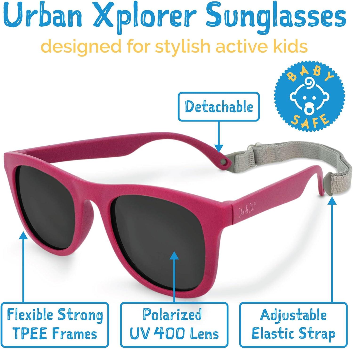 image:imageJAN amp JUL Baby Toddler Kids Flexible UV400 Polarized Sunglasses with Strap for Girls BoysOrchid
