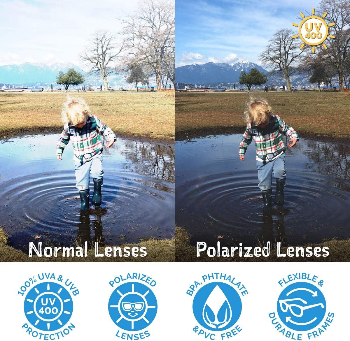 image:imageJAN amp JUL Baby Toddler Kids Flexible UV400 Polarized Sunglasses with Strap for Girls BoysSky Blue Aurora