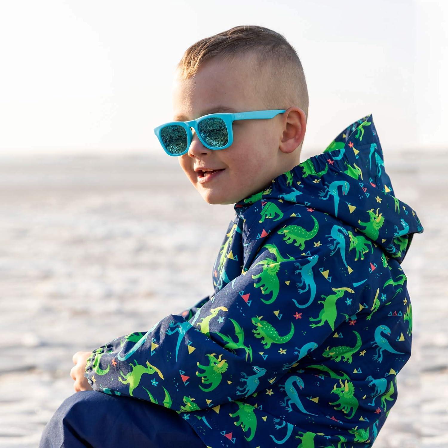 image:imageJAN amp JUL Baby Toddler Kids Flexible UV400 Polarized Sunglasses with Strap for Girls BoysSky Blue Aurora