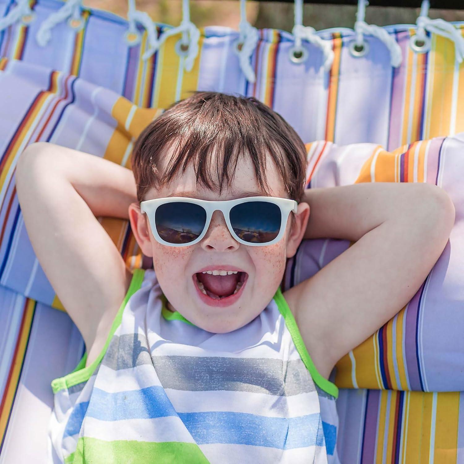 image:imageJAN amp JUL Baby Toddler Kids Flexible UV400 Polarized Sunglasses with Strap for Girls BoysWhite