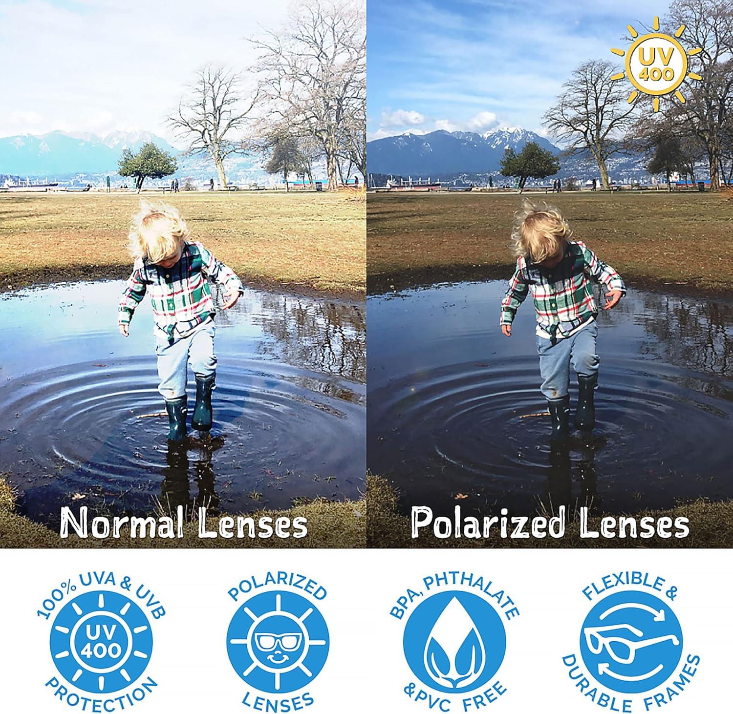 image:imageJAN amp JUL Baby Toddler Kids Flexible UV400 Polarized Sunglasses with Strap for Girls BoysWhite Aurora