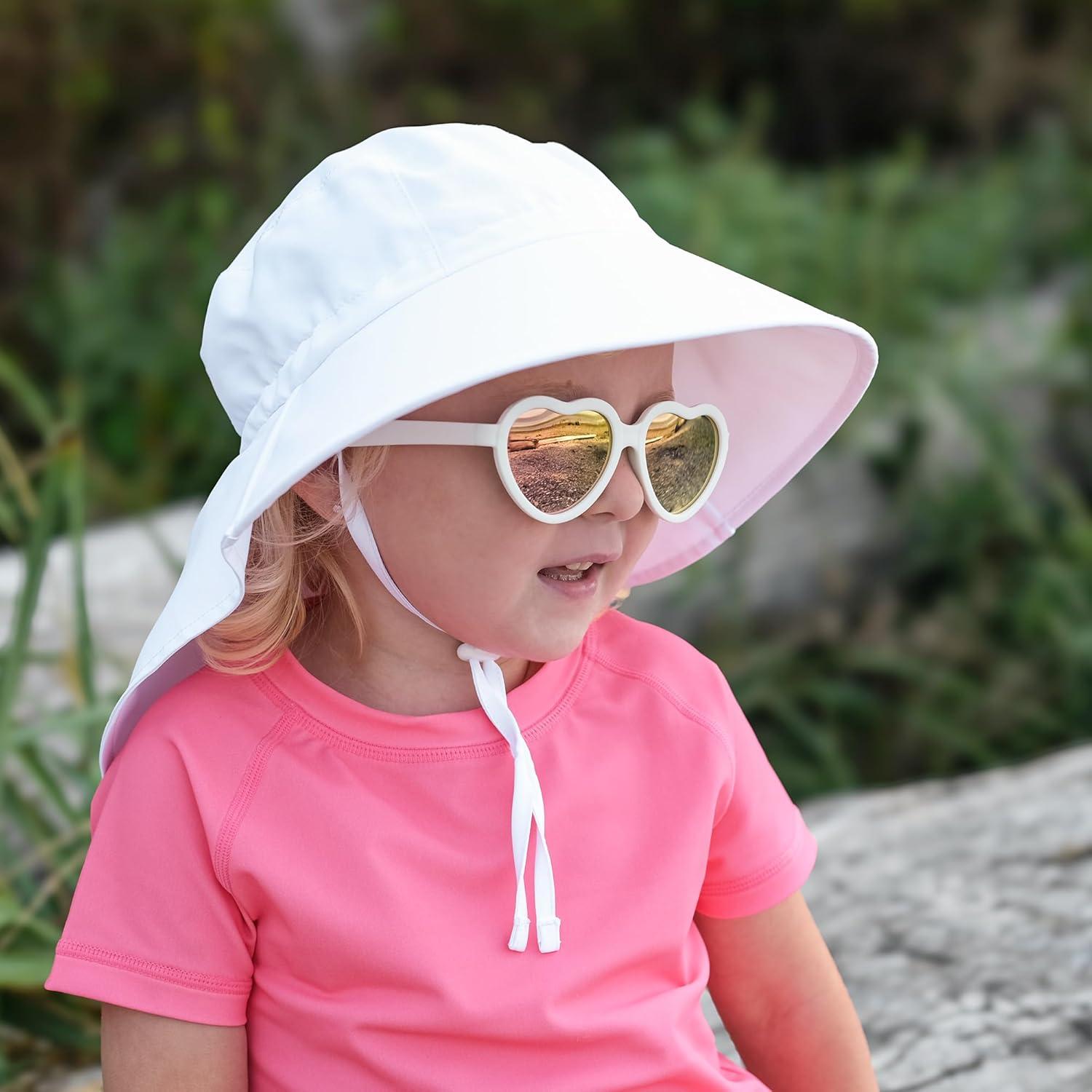 image:imageJAN amp JUL Baby Toddler Kids Flexible UV400 Polarized Sunglasses with Strap for Girls BoysWhite Heart Aurora