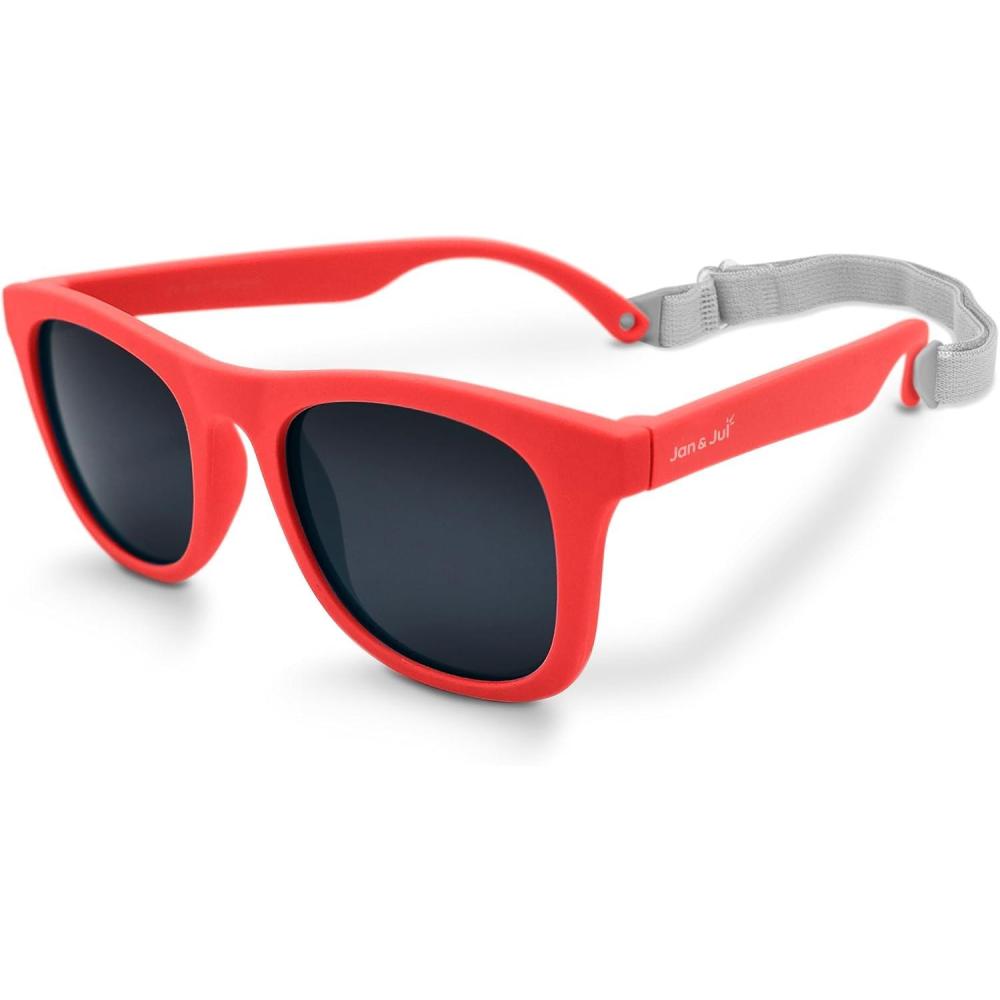 image:imageJAN amp JUL Baby Toddler Kids Flexible UV400 Polarized Sunglasses with Strap for Girls BoysNautical Red