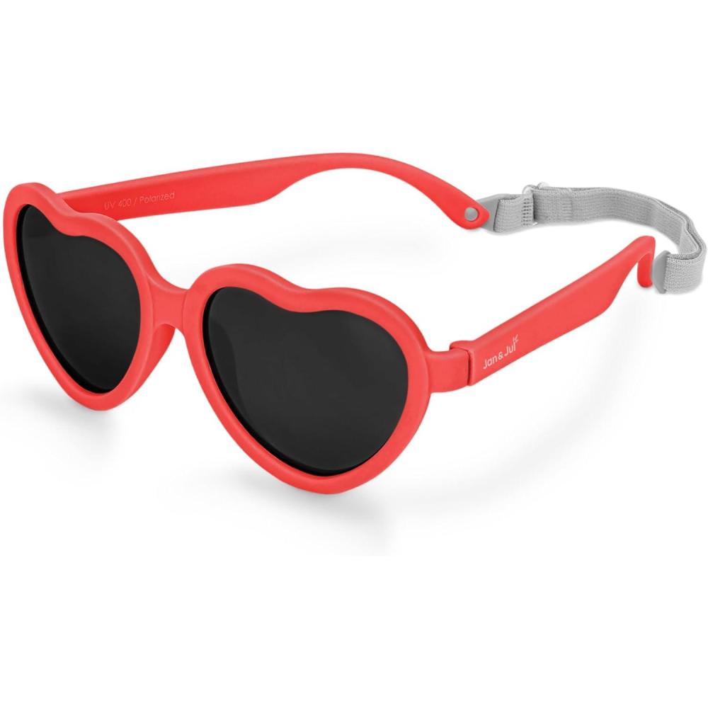 image:imageJAN amp JUL Baby Toddler Kids Flexible UV400 Polarized Sunglasses with Strap for Girls BoysNautical Red Heart