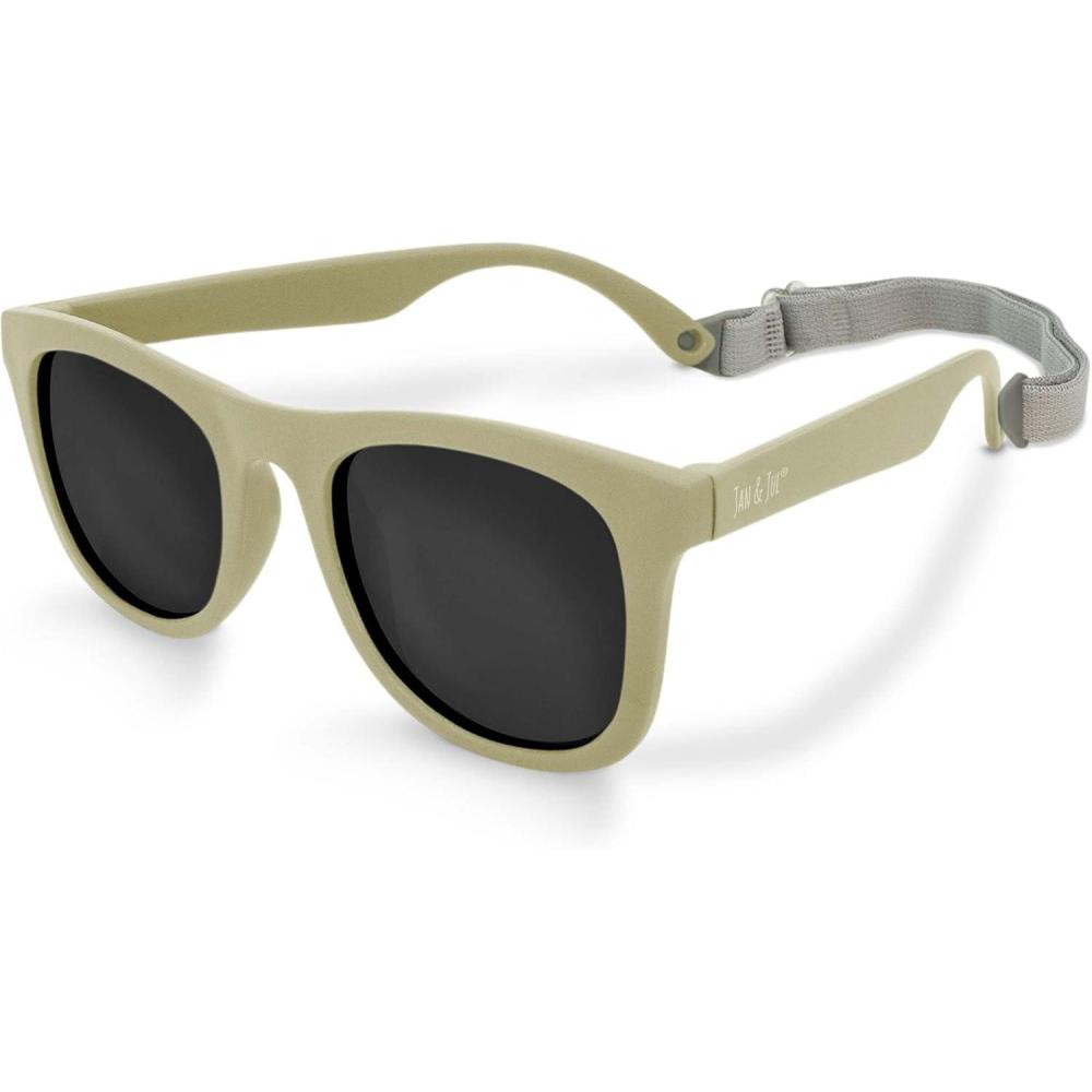 image:imageJAN amp JUL Baby Toddler Kids Flexible UV400 Polarized Sunglasses with Strap for Girls BoysOlive Khaki